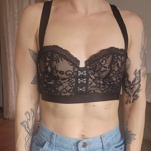 Adore Me Black Lace Balconette Bra Size 32D